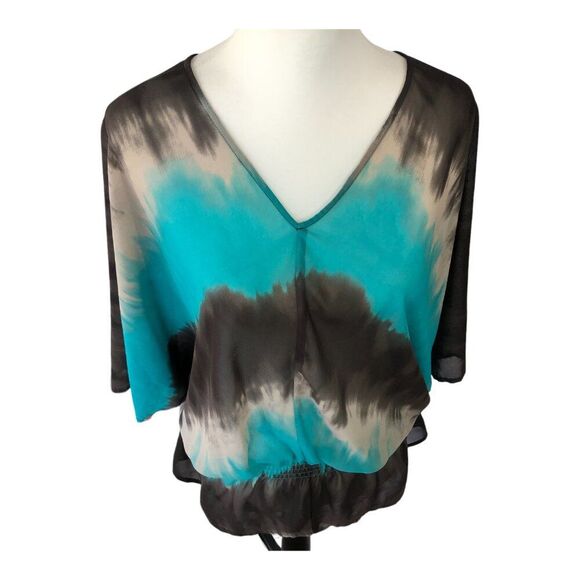 INC International Concepts Women's Artsy Grey, Beige & Turquoise Tye-Die Sz 6 - Picture 3 of 11